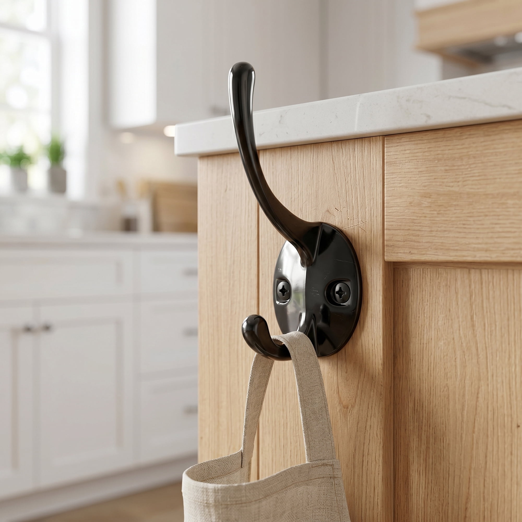 Unique Bargains Utility Hooks 12Pcs Metal Durable Wall Hooks for Kitchen Black