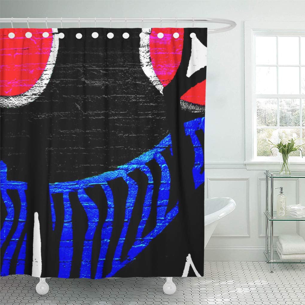 SUTTOM Urban Double Sided Graffiti Paint Wall Street Shower Curtain