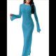 thumbnail image 1 of Vestido de Crochet para Mujer, de Larga, de y Espalda Abierta, Tejido de Punto Azul y Verde L, 1 of 7