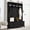Black, variant on shunda K Modern Style Hall Tree with Storage Cabinet and 2 Large Drawers, Widen Mudroom Bench with 5 Coat Hooks, Black