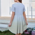 thumbnail image 5 of CCRFTGI Short Sleeve Dresses for Kids Girls Size 8 Casual 2026 Summer A Line Skater Dress Funny Striped Dresses Holiday Girls Fashion Light Blue 12-13 Years, 5 of 5