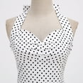 thumbnail image 5 of Brglopf Women's 50s 60s Vintage Dress Halter Polka Dot Cocktail Corset Dress Prom Tea Party Wedding A Line Swing Dress for Women White L, 5 of 9