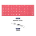 thumbnail image 3 of Uxcell English Keyboard Sticker Replacement Keyboard Cover 13mm Pink Background with White Lettering with Tweezer 2 Pack, 3 of 5