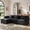 Black, variant on JULY'S SONG L Shaped Couch Set, 3-Seater Modular Sectional Sofa with Movable Ottoman, Deep Seat Couches and Sofas for Living Room, Comfy Cloud Couch with Detachable Cushions, Chenille Green