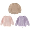 thumbnail image 7 of Hotiary Newborn Baby Girls Knit Cotton Sweater Infant Long Sleeve Flower Embroidery Chunky Sweater Fall Winter Warm Toddler Pullover Crewneck Tops Sweatshirt for 0M-6Y, 7 of 7