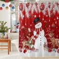 thumbnail image 6 of Shower Curtain 36"W x 78"L Christmas Red Snowman Christmas Balls Pine Leaves Fabric Shower Curtains Set with Hooks Water Repellent Bathroom Curtains Machine Washable Bathroom Accessories, 6 of 9