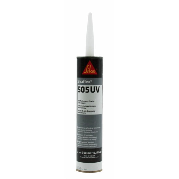 AP Caulk Sealant 017-415763 Sikaflex -505UV; Used To Secure Aluminum/Steel/Glass/Marble/Wood/Plastic Materials; Silane Terminated Polymer; White; 300 Milliliter Cartridge