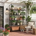 thumbnail image 7 of M MZG 5-Tier Black Heavy Duty Metal Wire Shelving Unit, 13.8"D x 35.4"W x 68.5"H, 1250 lbs Capacity for Garage Kitchen Bathroom, 7 of 7