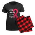 thumbnail image 5 of CafePress - Live Laugh Love Fight Women's Dark Pajamas - Women's Short Sleeve Print T-Shirt and Pants Dark Cotton Pajama Set, 5 of 7