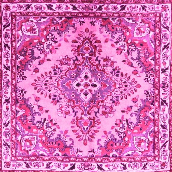 Ahgly Company Indoor Square Persian Pink Traditional Area Rugs, 8' Square