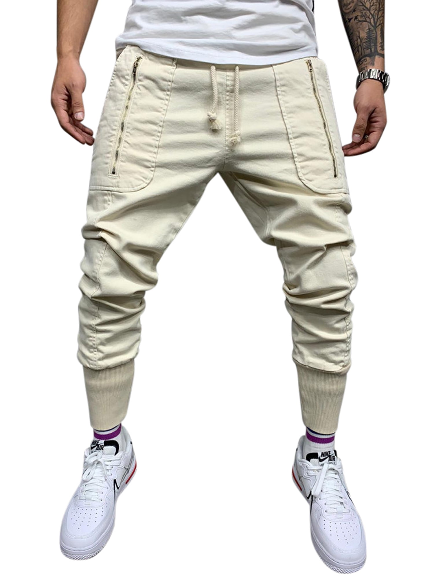 mens cargo pants with zipper pockets