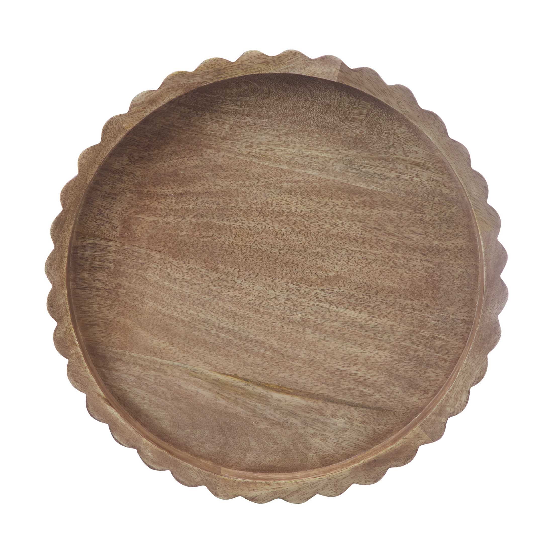 My Texas House Natural Mango Wood Round Decorative Tray, 16" x 2"