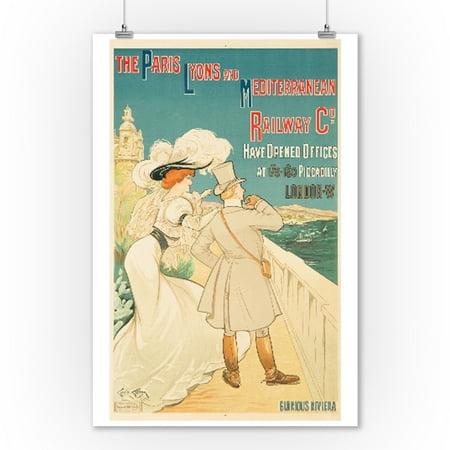 PLM Railway - Glorious Riviera Vintage Poster (artist: Gonyn) France c. 1903 (9x12 Art Print, Wall Decor Travel