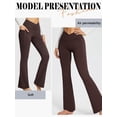 thumbnail image 6 of STARVNC Women V Cross Waist Tummy Control With Pockets Flare Yoga Pants, 6 of 7