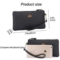 thumbnail image 3 of Cartera de cuero imeetu con cremallera y pulsera Negro, 3 of 5