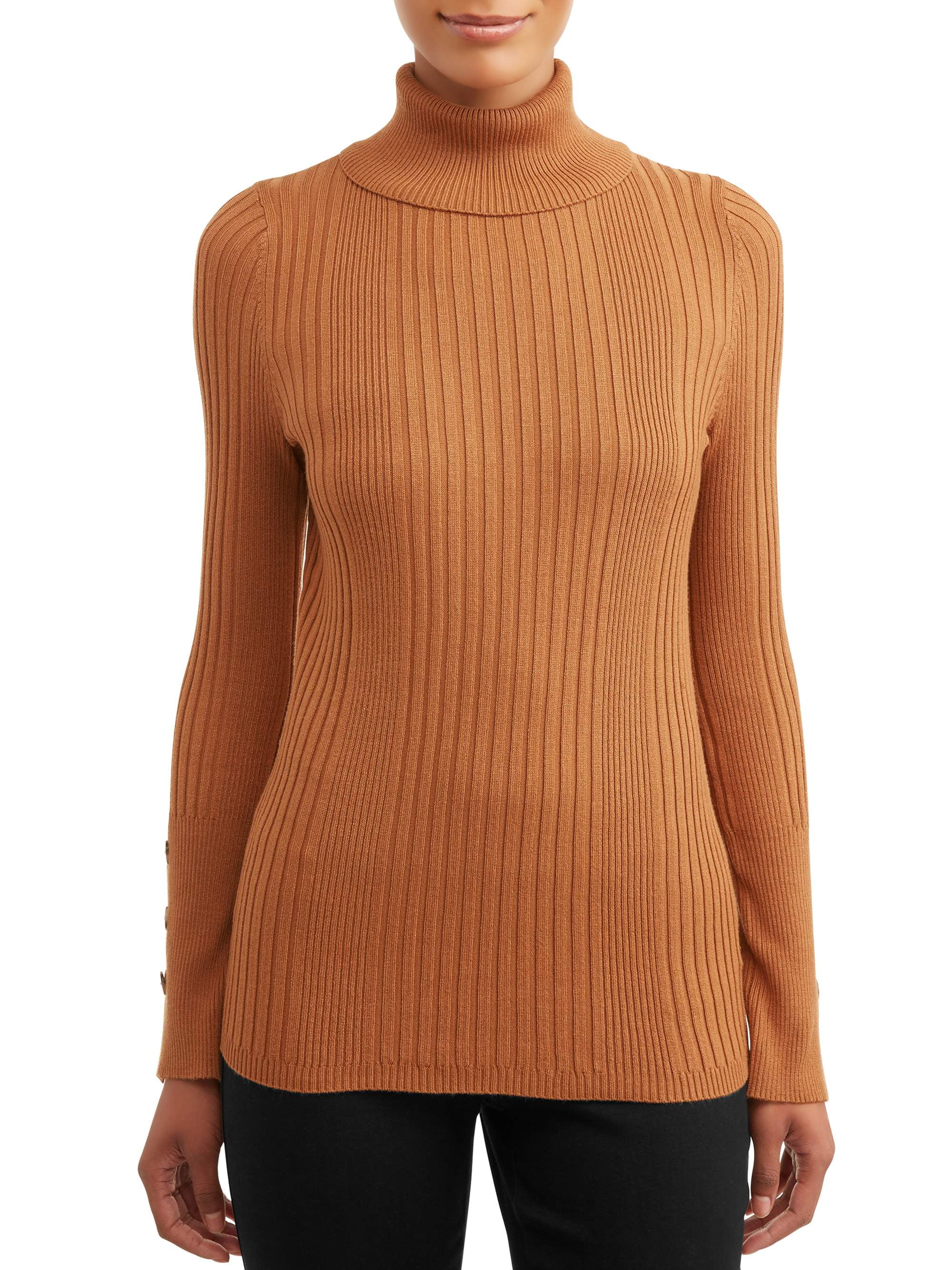 Time and Tru - Time and Tru Women's Ribbed Turtleneck Sweater - Walmart ...