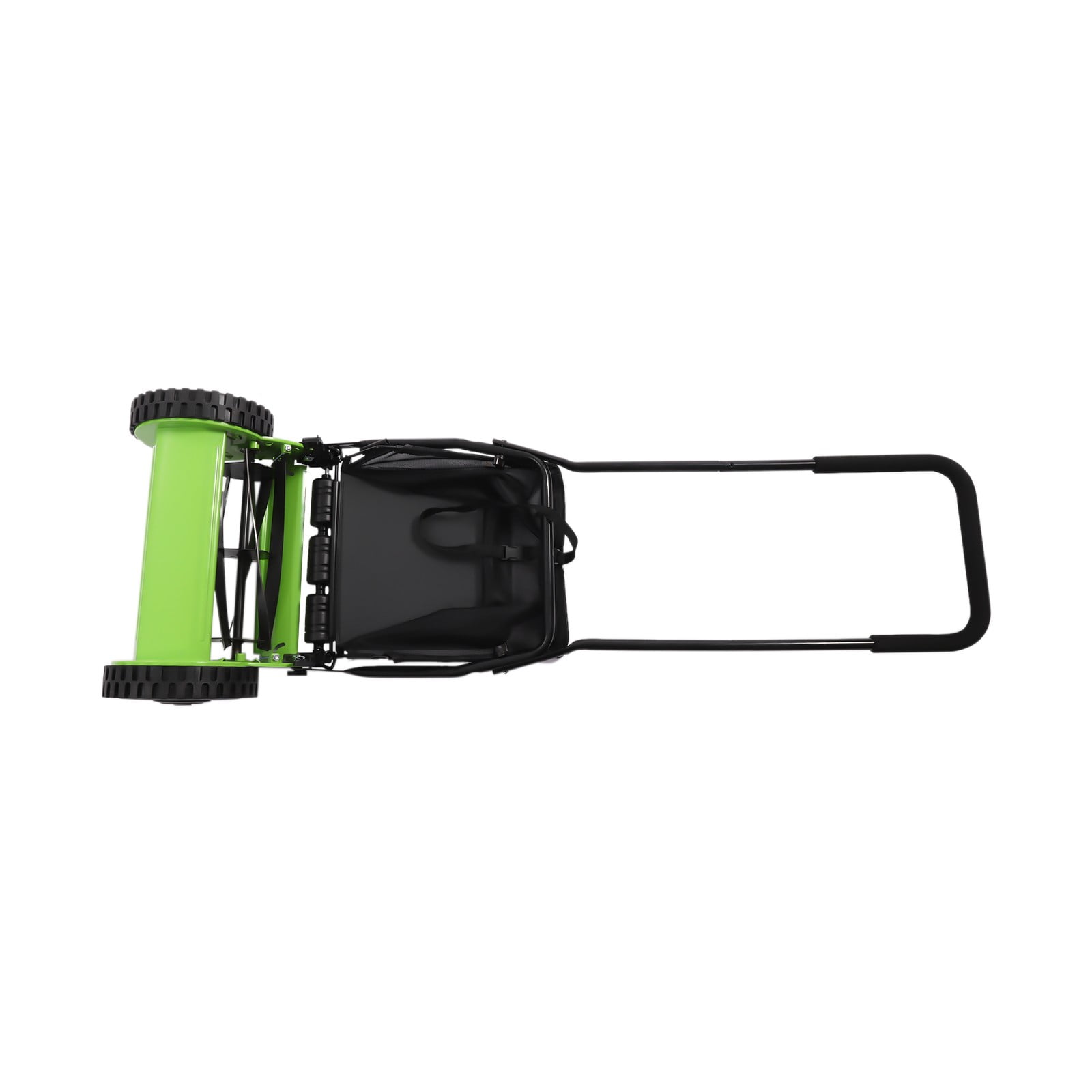 12'' Manual Lawn Mower, Adjustable Push Reel Cutter Hand-Powered Clipper Walk-Behind Trimmer with 5-Reel Design & 6-Gallon Collection Bag for Grass Leaves Debris on Lawns Courtyards