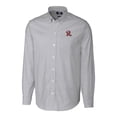 thumbnail image 2 of Men's Cutter & Buck  Charcoal Frisco RoughRiders Oxford Stretch Stripe Long Sleeve Button-Down Dress Shirt, 2 of 3