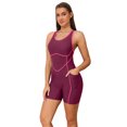 thumbnail image 1 of Charmo Womens Color Blocked One Piecec Swimsuits Boyleg Unitard Swimwear with Pockets, 1 of 7