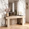 thumbnail image 5 of KIOOTTO 63" Slate Ash Architectural Console – 160cm Extra-Long Gallery Table with Reinforced Minimalist Exoskeleton and High-Definition Mineral Grain in Arctic Stone Grey, 5 of 5