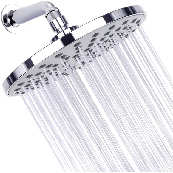 8" High Pressure Shower Head, 8 Inch Chrome Finish Rainfall Shower Head, Angle Adjustable Ball Joint