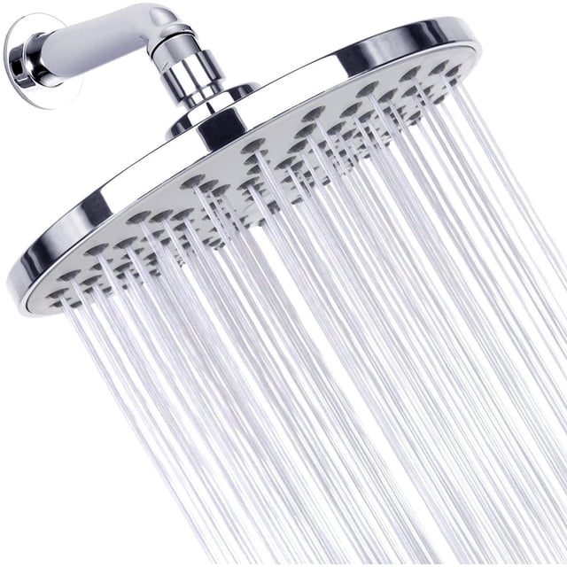 8" High Pressure Shower Head, 8 Inch Chrome Finish Rainfall Shower Head, Angle Adjustable Ball Joint