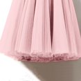 thumbnail image 4 of Women's Solid Color Tulle Skirt, High Waist A-Line Pleated Maxi Skirt, Elastic Waist Layered Mesh Skirt for Formal, Party, Wedding and Special Occasions Pink B, 4 of 5