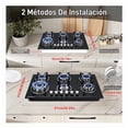 thumbnail image 3 of Parrilla De Gas Empotrables Estufas 6 Quemadores Cristal Templado Color Negro Gas Lp, 3 of 5