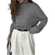 thumbnail image 2 of Suéter de Cuello Alto para Mujer, Jersey de Punto Grueso de Larga, Jersey Básico de Moda para Otoño e Invierno. Gris Oscuro L, 2 of 9