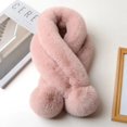 thumbnail image 1 of Bufanda de cuello de piel de conejo falsa para mujer y niña, chal de cuello cruzado grueso, cálido, regalo de Navidad, 1 of 4