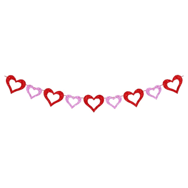 Rideau de Porte en Forme de Cœur Rouge Non Tissé pour Décorations de la Saint-Valentin avec Design Suspendu DIY