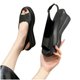 thumbnail image 4 of Amzcrzy Zapatos de mujer,Zapatos de mujer,Zapatillas de mujer, Sandalias informales de una sola línea con suela gruesa y tacón inclinado para mujer, con punta abierta y hebilla. Sandalias Mujer Zapat, 4 of 5