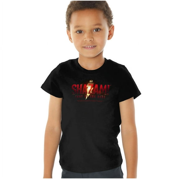 Shazam! Fury Of The Gods Fury Of The Gods Movie Logo Kids T Shirt (3) for Youth Toddler Boys and Girls, Black