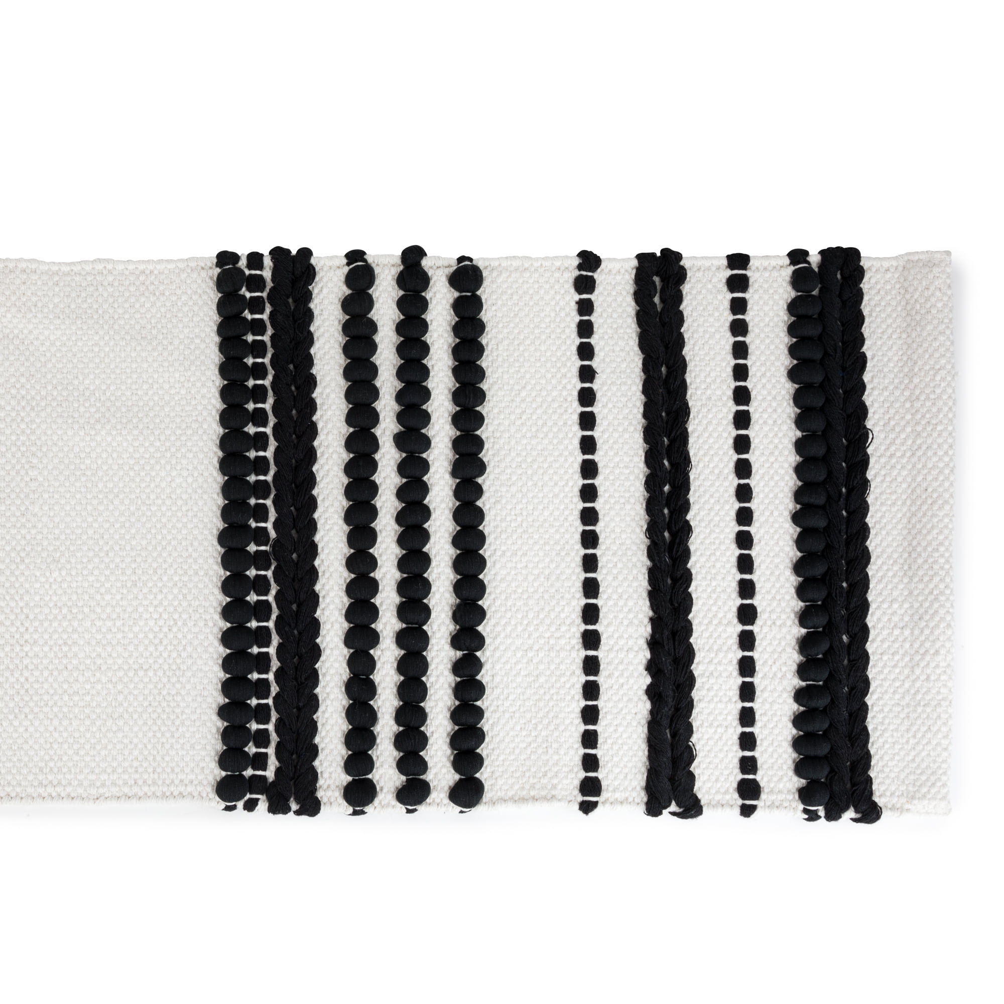 Thyme & Table Handwoven Table Runner, Black, 72 x 14
