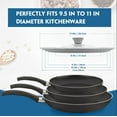 thumbnail image 2 of Universal Lid for Pots, Pans and Skillets, Tempered Glass with Silicone Rim Fits All 9 to 11 Inch Diameter Cookware, Replacement Lid, Grey, 2 of 9