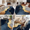 thumbnail image 5 of 6'x9' Area Rugs, Navy Blue Geometric Indoor Outdoor Area Rug for Living Room Bedroom, Modern Abstract Luxury Golden Washable Bathroom Rugs Kitchen Floor Carpet Mats Home Decor Aesthetic, 5 of 8