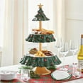 thumbnail image 3 of Christmas Tree Snack Decorative Resin Plate Xmas 2 Tier Rack Home Decor Dessert Candy Food Holder Dispenser Wedding Props Ornaments, 3 of 7