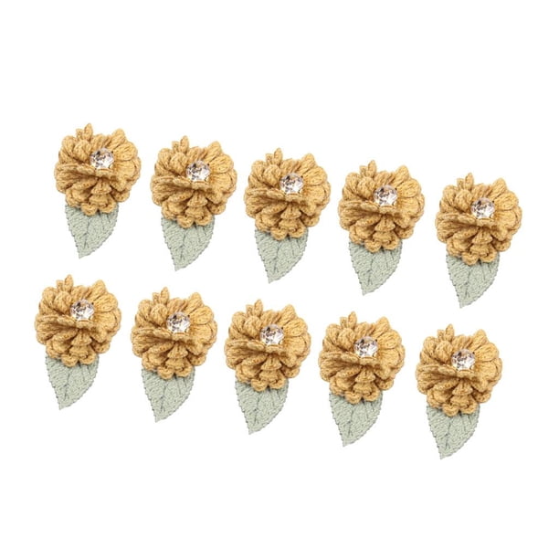 Ramillete de Flor Cristal Soledad 10pcs para Chicas Ojal Bricolaje Amarillo
