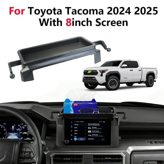 JJMY For 8 inch Screen 2024-2025 Tacoma Dashboard Storage Box Center Console Organizer Tray , 1 Pack