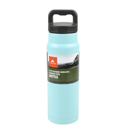 Ozark Trail 24-Ounce Double-wall Vacuum-sealed Stainless Steel Water Bottle, Light Blue