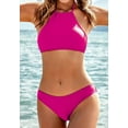 thumbnail image 4 of Ekouaer Womens Swimwear, Halter Bikini Sets, High Neck Bathing Suit Top, 2 Piece Full Coverage Swimsuits for Juniors, Teens, Girls, Large,, 4 of 7