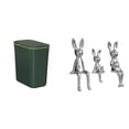 thumbnail image 1 of Cesta para basura de cocina que ahorra espacio con soporte y figura de familia de conejos para el baño, sala de manualidades, escritorio, mesa de exhi, 1 of 8