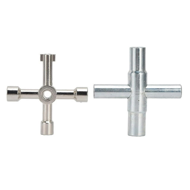 2 Pcs Durable Small Compact Portable Practical Rotatable Gas Tap Wrench 4 Way Valve Key