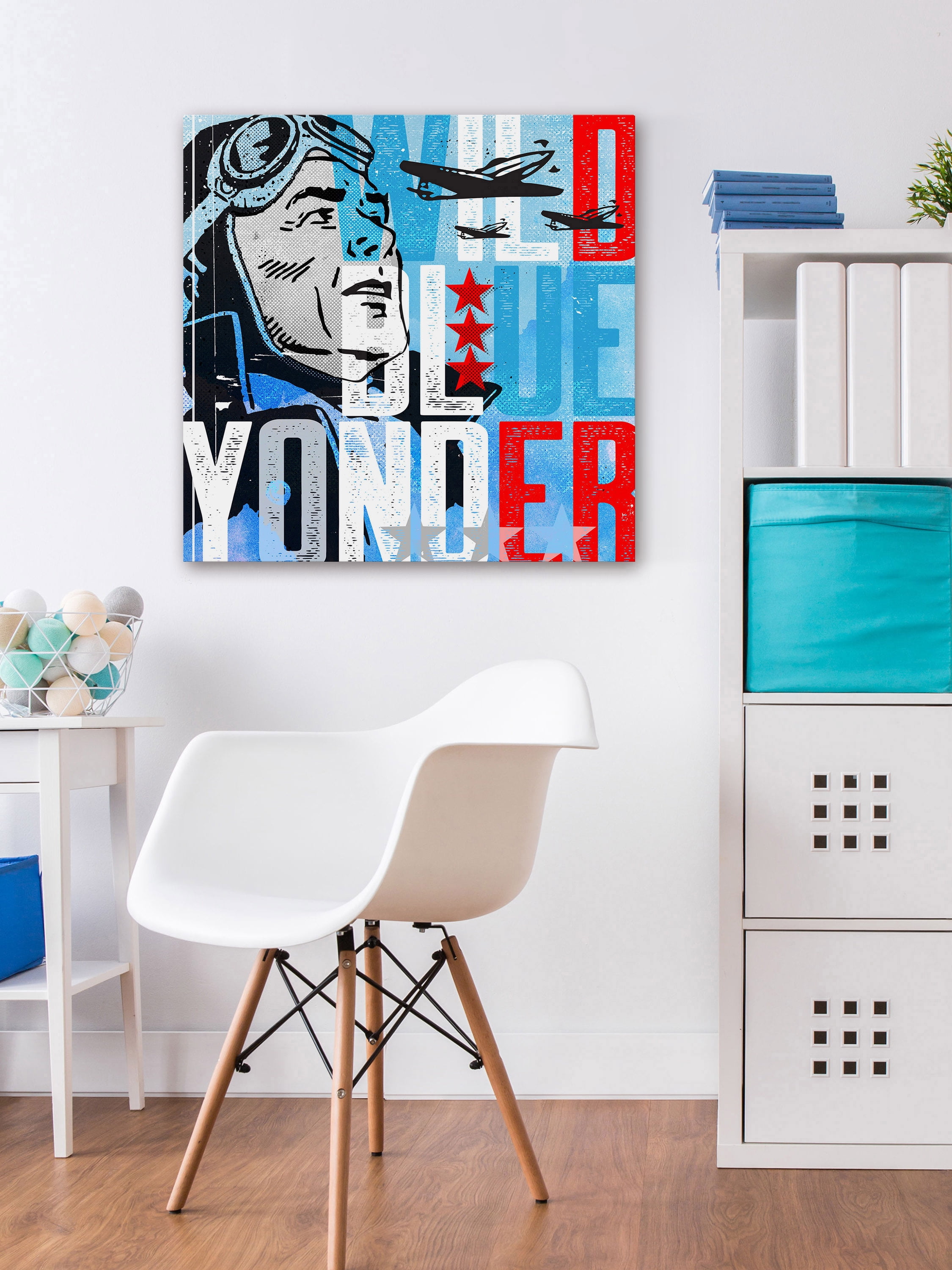 "Wild Blue Yonder Pilot" Painting Print on Wrapped Canvas
