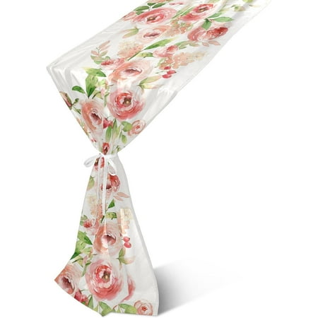 

Hyjoy Table Runner Flowers Pattern Machine Washable Non-Slip Farmhouse Table Runners for Dinner Party Holidays Home Decor 13 x 70 Inch