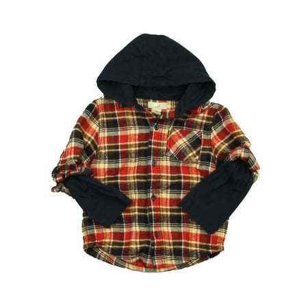 

Pre-owned: Peek Boys Red Plaid Button Down Long Sleeve size: 18-24 Months (Good)