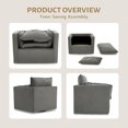 thumbnail image 7 of Mid-Century Modern Swivel Accent Chair – Upholstered Linen Armchair with 360° Rotation & Solid Metal Base, No Assembly Required, Grey, 7 of 7