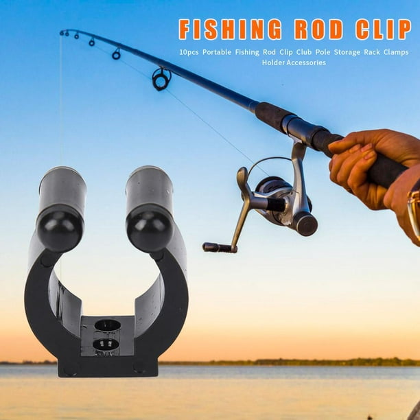 10Pcs Metal Fishing Rod Storage Clips Wall Mounted Fishing Pole Holder Clip  Fish