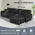 thumbnail image 2 of 110" L Shaped Modern Boucle Sofa Modular Sectional Cloud Couch with Ottoman, Tufted 4-Seat Deep Seat Sofa with Pillows for Living Room, Bedroom and Apartment, Black, 2 of 9