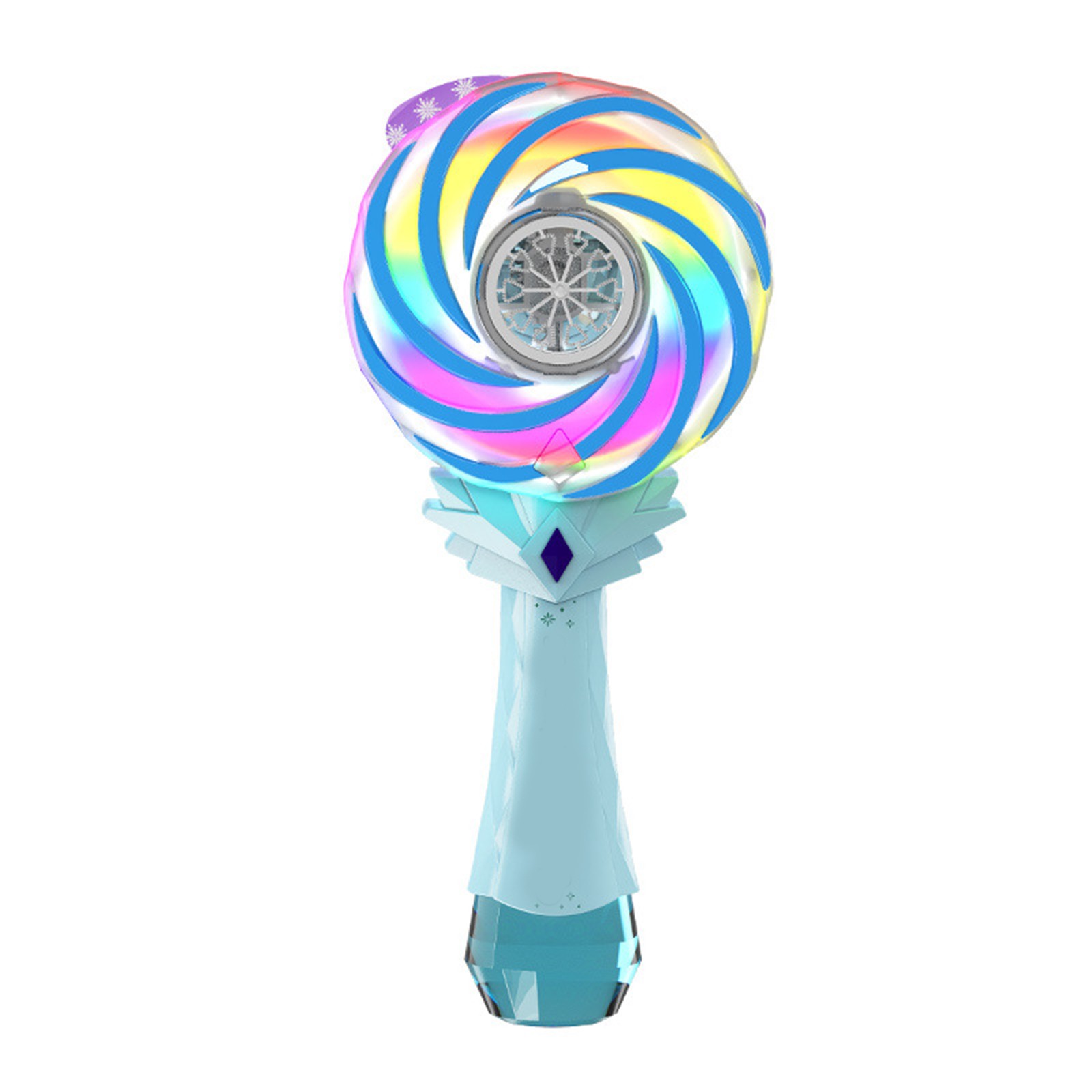 Rechargeable Bubble Wand, Electric Bubble Blower with Lollipop Spinning Fan, Full-Automatic Bubble Machine for Interactive Fun (2PCS)
